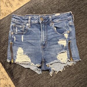 American Eagle Outfitters Ripped Blue Jean Shorts